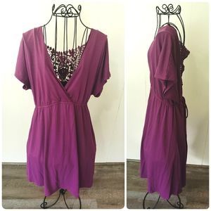 Pure Energy Womens size 2xl v neck mid length short sleeve dress